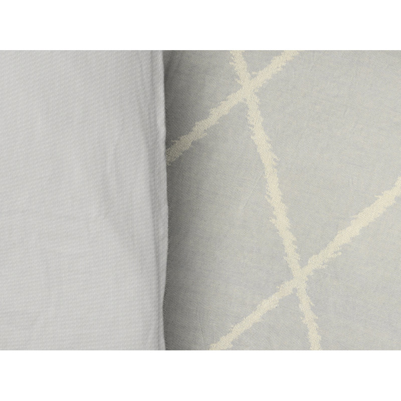 Beeman Cotton 56 TC Reversible 2 Piece Duvet Cover Set, Light Grey, 155 x 200cm Duvet Cover + 1 Pillowcase