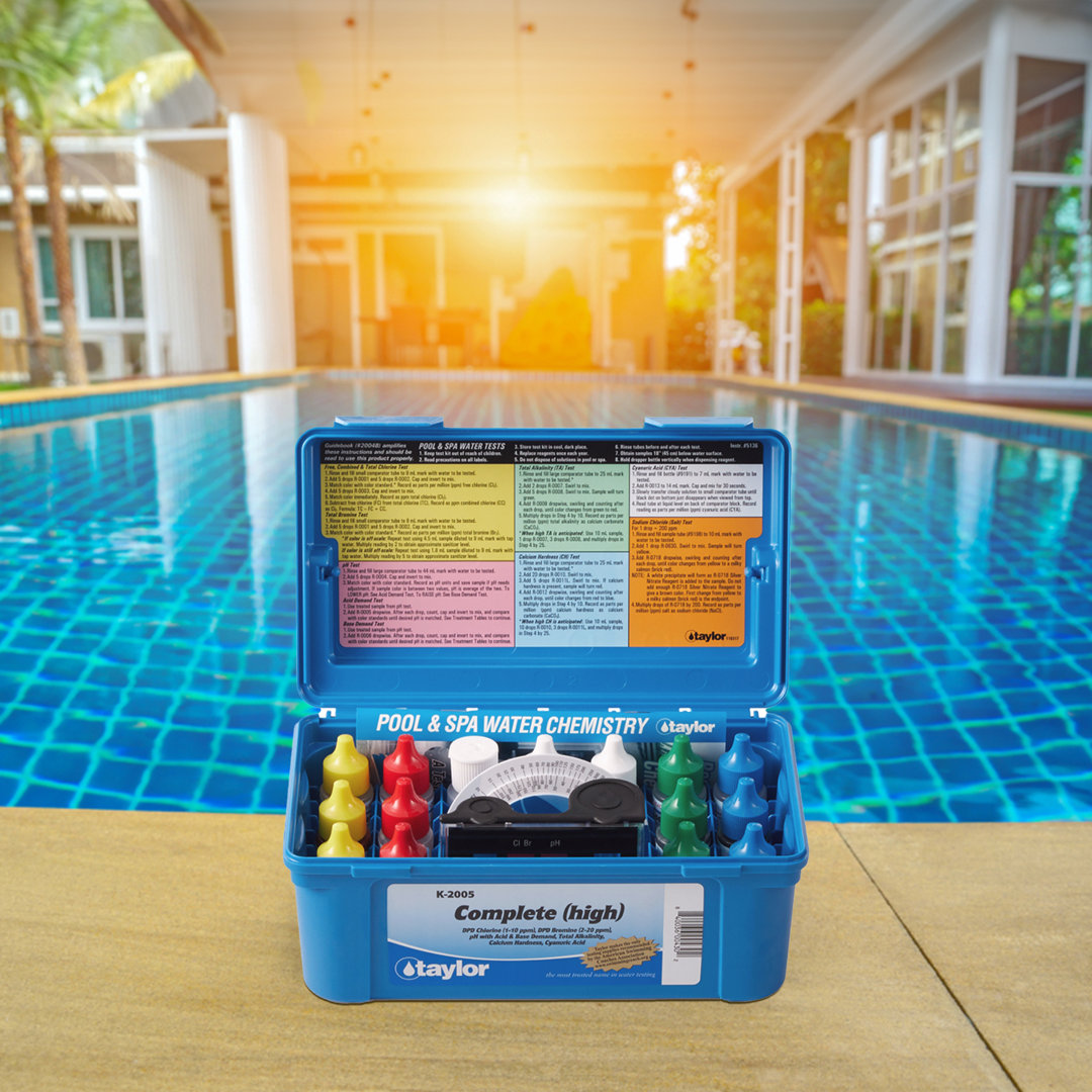 Taylor K2005 Swimming Pool Chlorine Bromine Alkalinity Hardness pH DP Test Kit Taylor