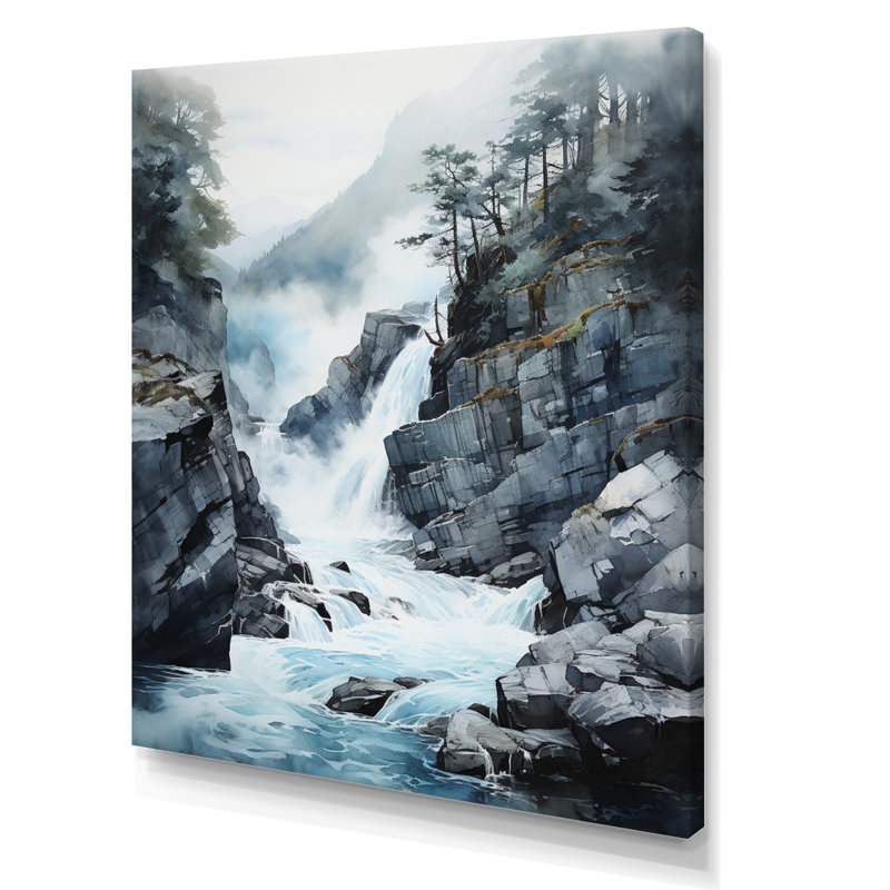 «Waterfall Endless Waterfall Journey I», reproduction sur toile, H 20 po x l 12 po x P 1 po, Toile tendue