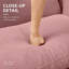 Pouf moderne en tissu bouclé avec accoudoirs incurvés et pieds cylindriques pour un confort et un style ultimes-40156514-40156524