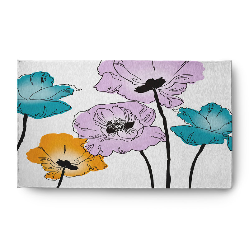 Chenille Floral Indoor Rug, Rectangle 3' x 5'