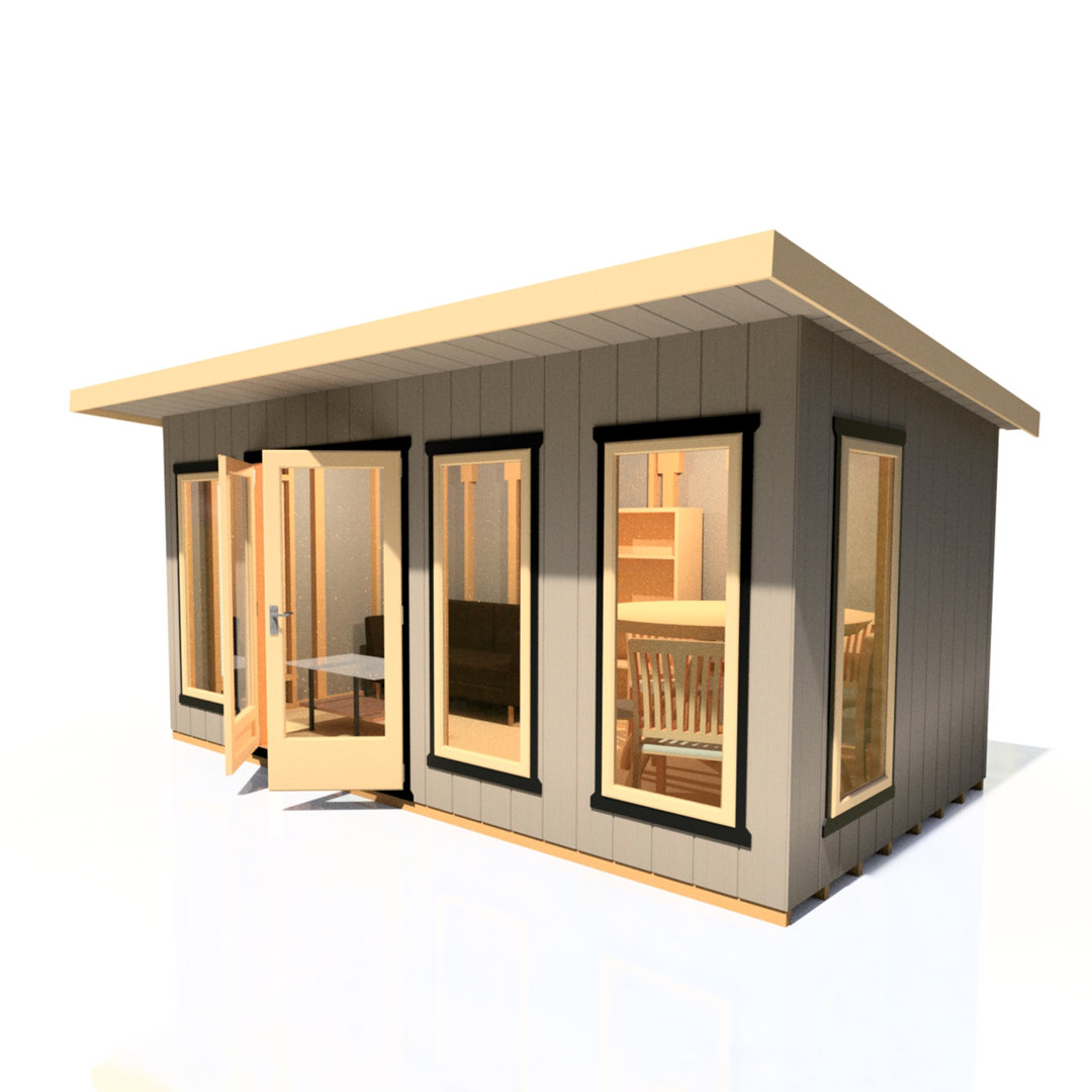 Shire Cali 16 ft Home Office - Brown - Engineered Wood - Double Glazed - Image 3