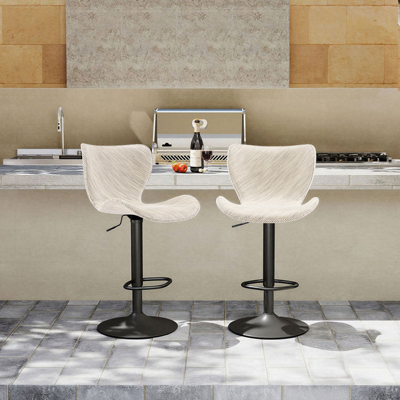 Chaise de bar pivotante pour l'extérieur, Beige/noir