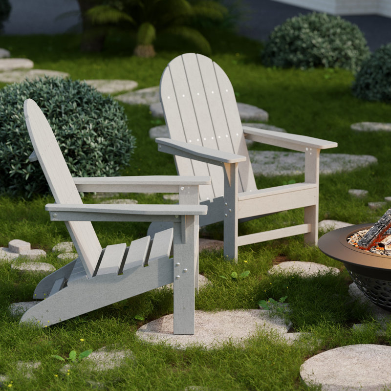 Freedom 4-Piece Traditional Adirondack Conversation Set, Light Gray