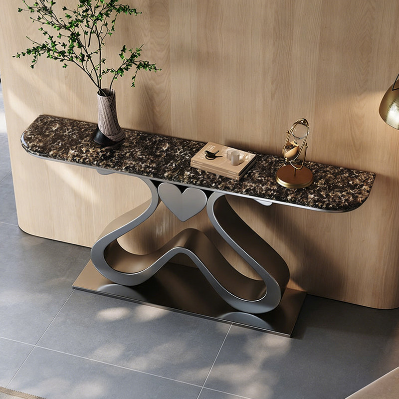 Console luxueuse de style italien, Gris foncé, 33.5" H x 63" W x 15.7" D