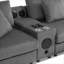Canapé 4 places avec console porte-gobelet, chargeur USB et repose-pieds mobile-124361860