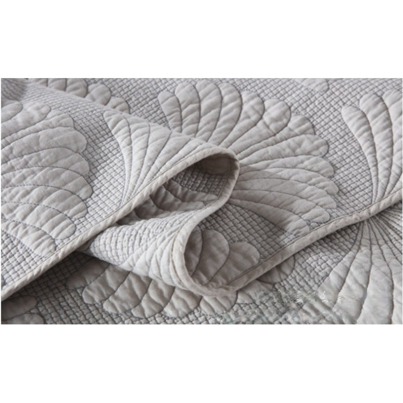Ensemble de courtepointe réversible 3 pièces DBOZE, Gris
