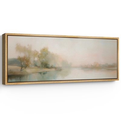 Art abstrait de paysage de lac, photos murales de Sereny campagne verte, impression numérique sur toile giclée sur toile