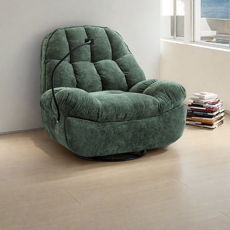 Ergonomic Recliner Chair with Phone stand, Green