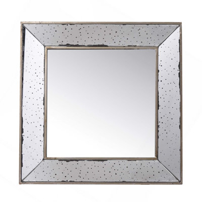 Traditional Distressed Wall Decor Accent Mirror With Unique Hexagonal Silhouette And Vintage Flair For Versatile Interior Styles