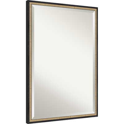 Petronella Black Beveled Wood Wall Mirror