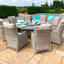 Canica Reclining 8 Seat Round Rattan Dining Set - with Rattan Lazy Susan