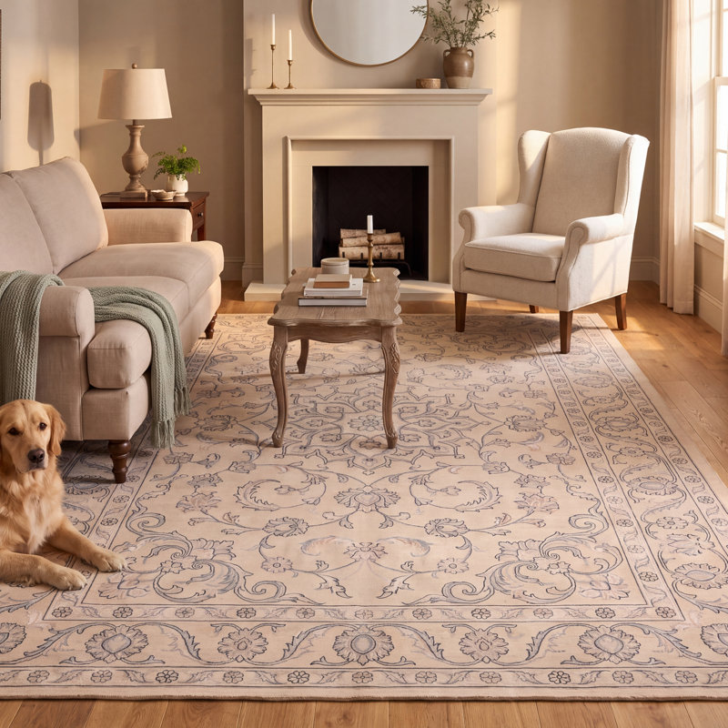 Tapis Bracken traditionnel de style persan audacieux, gris crème ivoire beige rose, lavable à la machine, antidérapant, à poils courts, pour l'intérieur et l'extérieur, adapté aux animaux domestiques, idéal pour le salon, la chambre, la salle à manger, l'entrée, le couloir ou le bureau.