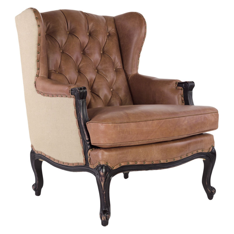 Chaise avec accoudoirs en cuir Ashland