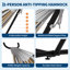 Hamac double robuste avec support en acier - Portable, peu encombrant, 2 personnes, capacité de 450 lb, coton doux, assemblage rapide, intérieur / extérieur, sac de transport inclus - rayures gris foncé et blanches-1859149527