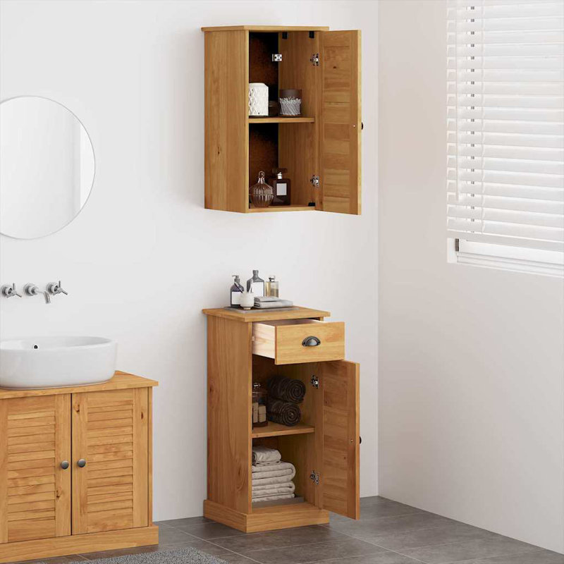 Bathroom Furniture Set With Drawer 2 Pcs, Brown