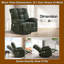Fauteuil inclinable pivotant surdimensionné avec massage par vibration, chauffage lombaire et chargeur USB-1916564326