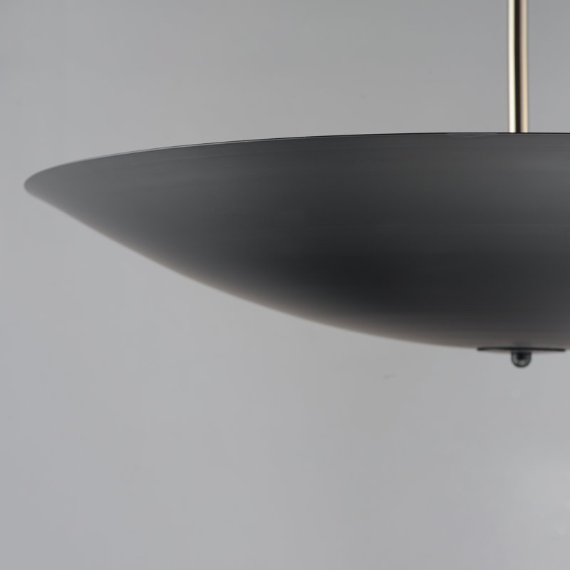 Vesta 1 - Light LED Pendant, 4.75" H x 23.5" W x 23.5" D, Black, French Gold