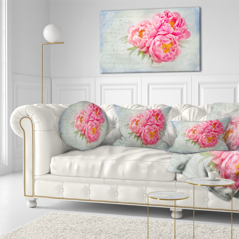 Coussin lombaire floral dans un vase