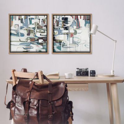 "Chaotic Intertwining Shapes" par Lisa Ridgers, 2 pièces sur toile