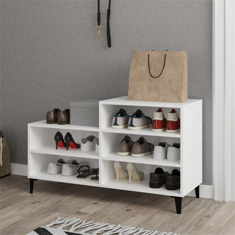 10 Pair Shoe Storage Cabinet, White