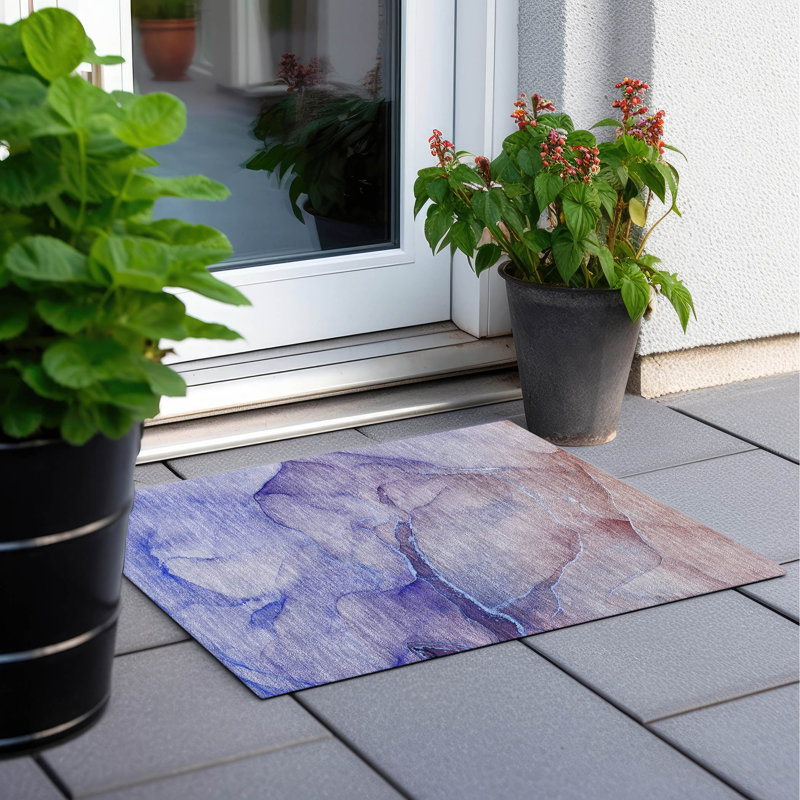 Kyrie Washable Abstract Indoor / Outdoor Rug, Rectangle 1'8" x 2'6"