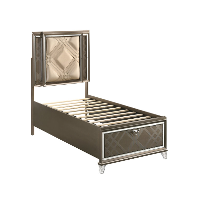 Lit rangement avec lumière DEL Livonia, Double
