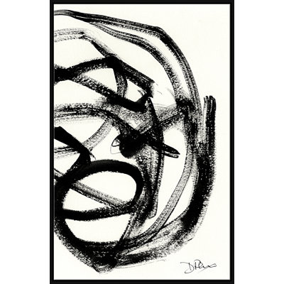 «Homage to Kline IV» par David Phoenix - peinture acrylique sur toile à cadre flottant