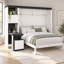 Lit escamotable Foldsora Queen avec bureau intégré, étagères de rangement latérales, placards fermés, conception pliable et compacte, sommier non requis, capacité de charge de 272 kg
