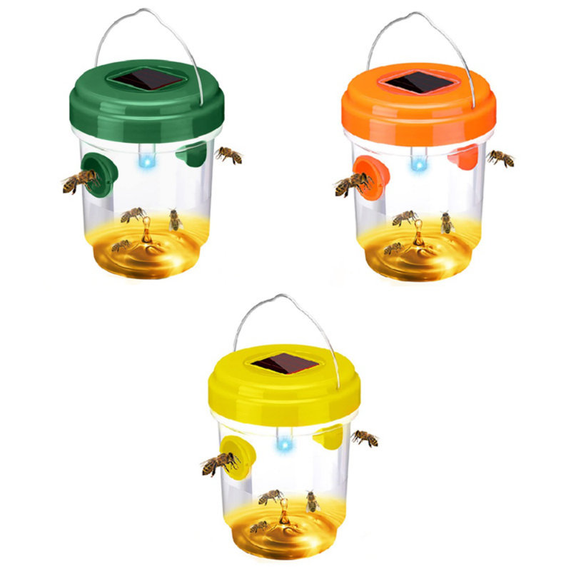 3 pièges à guêpes pour l'extérieur Tue-guêpes suspendus à abeilles réutilisables pour l'intérieur et l'extérieur, 2 jaunes et 1 vert (motif à losanges)