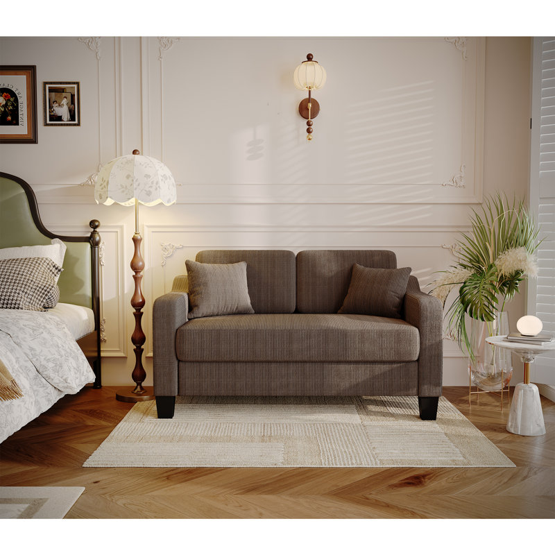 Canapé 53,9 po Corduroy, Brown-Grey