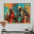 Toile avec cadre flottant or