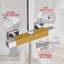 Chrome Rainfall Thermostatic Shower Mixer Set Square with Overhead & Handheld Shower Head-1384676960