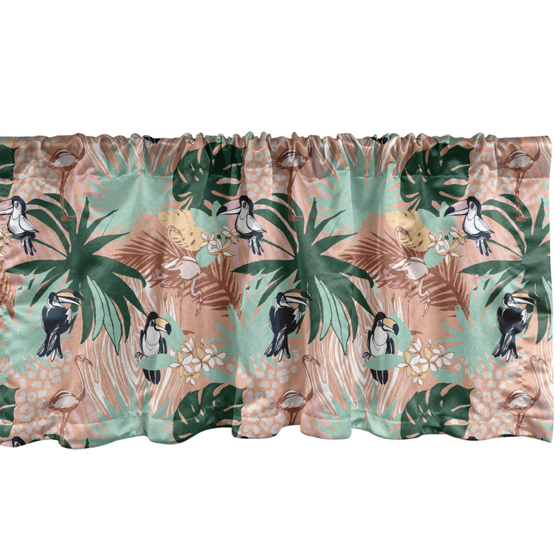 Multicolore Ambance, animaux, cantonnière, lot de 2 toucans, L 42 po x L 18 po