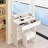 31" X 20" Makeup Vanity Table With Extra Large Led Mirror And Soft Cushion Stool, 3 - Color Lighting, Adjustable Brightness By Touch, Storage, Compact For Small Nursery Spaces, American Design White