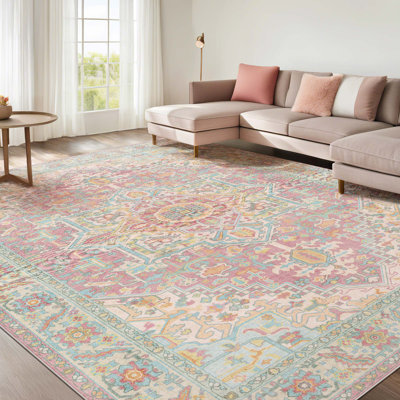 Vintage Area Rug Washable Non Slip Bohemian Moroccan Living Room Carpet