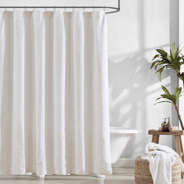 Coyuchi Organic Waffle Shower Curtain Alpine White