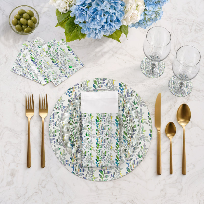 Cotton Blend Square Napkins, Verdure