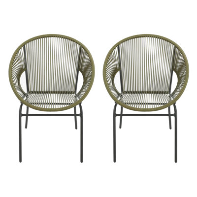 Chaises longues d'extérieur en osier tressé Acapulco Wicker
