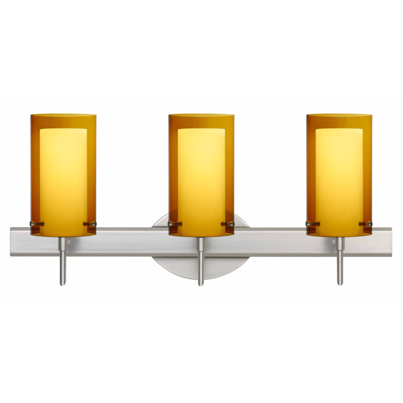 Éclairage pour meuble-lavabo 3 lumières Morena, Nickel satiné, Armagnac