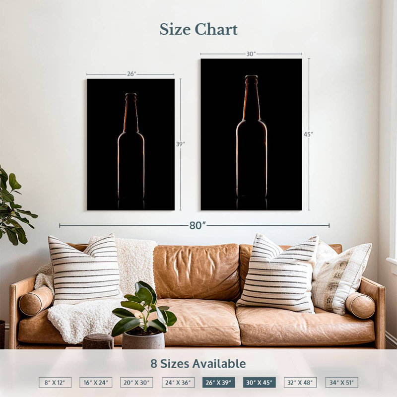 Yarlin Beer Bottle Silhouette, 39" H x 26" W