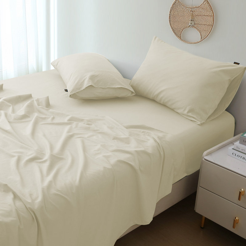 Ensemble de draps Solayne 1800 Series, Ensemble de draps pour très grand lit avec 3 piè, Beige