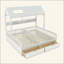 Lit plateforme double avec tablettes et tiroirs de rangement, lit plateforme avec lattes de soutien, conception enfantine et maisonnette