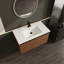Ensemble de meuble-lavabo brun 36 po avec lavabo à poser en résine, ensemble d'armoires de salle de bain 2 portes-809419247