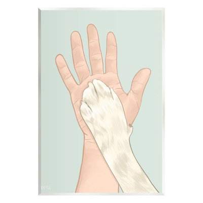 «Cat Paw High Five», art mural sur plaque par Tara Royle