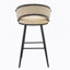 Ensemble de 2 tabourets de bar en velours beige avec pieds en fer noir, tabourets de comptoir modernes pour îlot de cuisine-862819230
