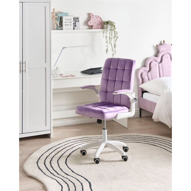 17 Stories Velvet Office Chair, Violet