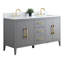 Ensemble de meuble-lavabo double 60 po avec plateau en marbre Chambery-94811327-94811328