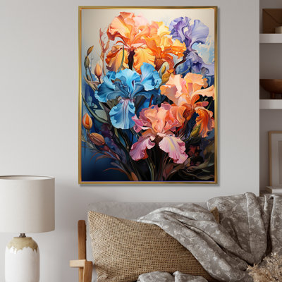 " Colorful Irises With Their Distinctive Curves I "