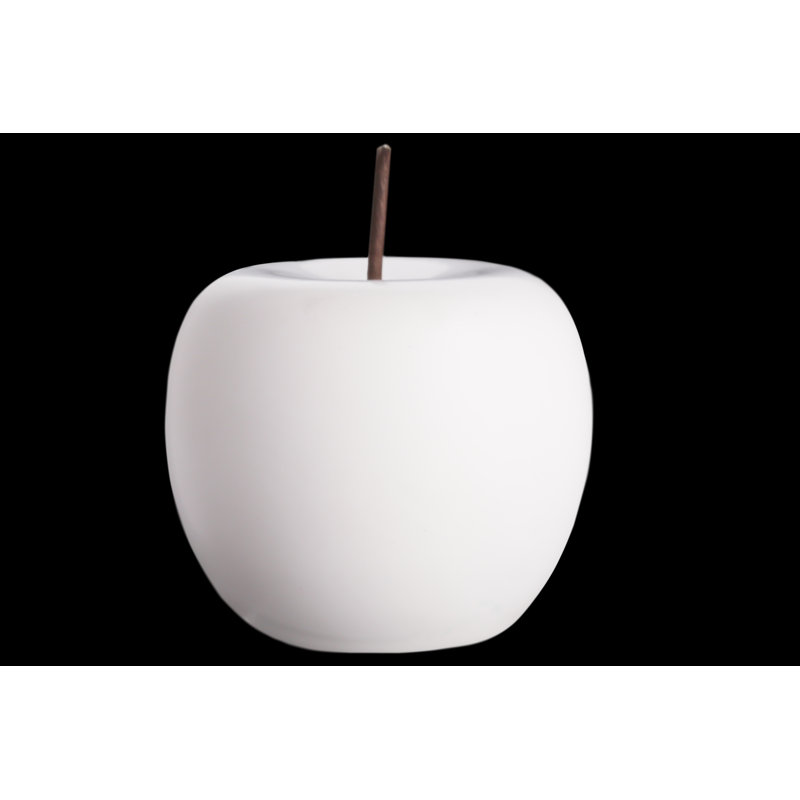 Figurine pomme en porcelaine Lahaina, Blanc, H 6,25 po x l 5,5 po x P 5,5 po